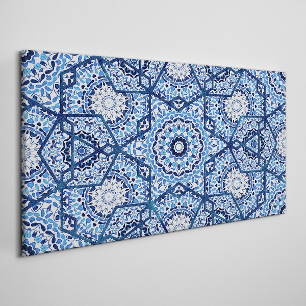 Tableau toile imprimée Motifs géométriques dans les tons de bleu