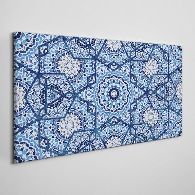 Tableau toile imprimée Motifs géométriques dans les tons de bleu