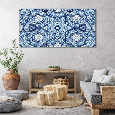 Tableau toile imprimée Motifs géométriques dans les tons de bleu