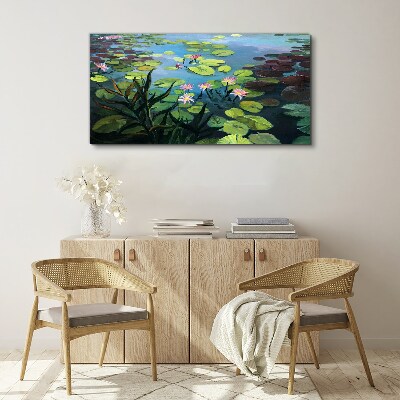 Tableau toile imprimée nénuphars
