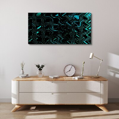Tableau toile imprimée Géométrie dans les tons turquoise