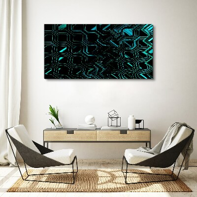 Tableau toile imprimée Géométrie dans les tons turquoise