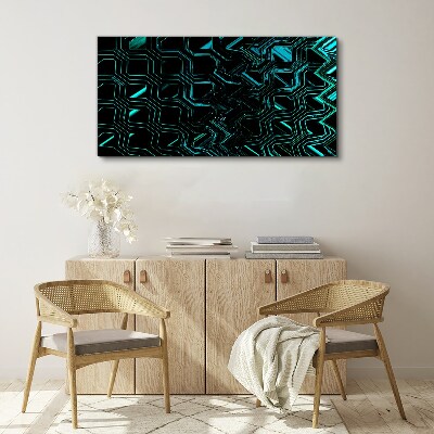 Tableau toile imprimée Géométrie dans les tons turquoise