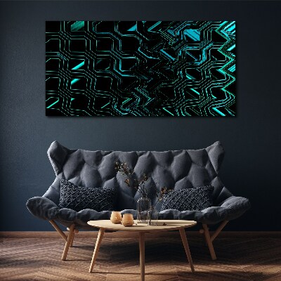 Tableau toile imprimée Géométrie dans les tons turquoise