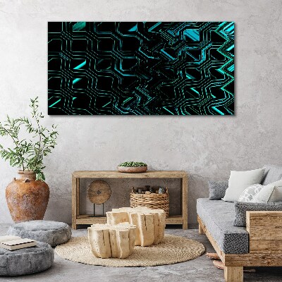 Tableau toile imprimée Géométrie dans les tons turquoise