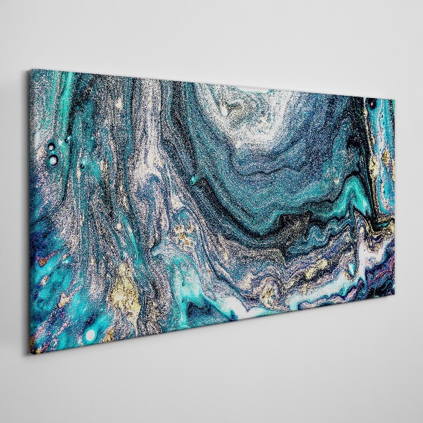 Tableau sur toile Ondes cosmiques aux nuances de bleu