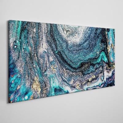 Tableau sur toile Ondes cosmiques aux nuances de bleu
