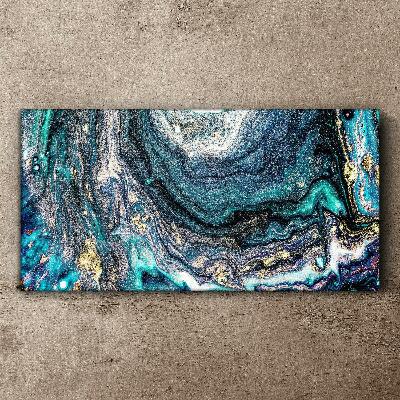 Tableau sur toile Ondes cosmiques aux nuances de bleu