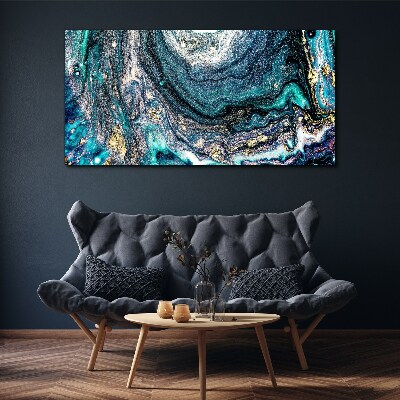 Tableau sur toile Ondes cosmiques aux nuances de bleu
