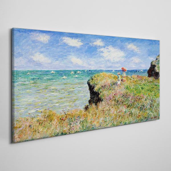 Tableau sur toile Promenade sur les falaises de Pourville Claude Monet