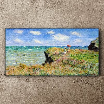 Tableau sur toile Promenade sur les falaises de Pourville Claude Monet