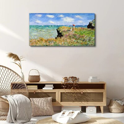 Tableau sur toile Promenade sur les falaises de Pourville Claude Monet