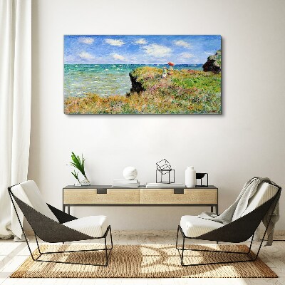 Tableau sur toile Promenade sur les falaises de Pourville Claude Monet