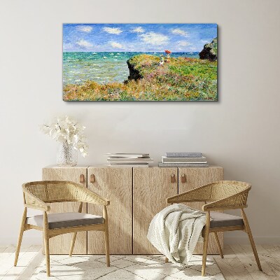 Tableau sur toile Promenade sur les falaises de Pourville Claude Monet