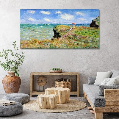 Tableau sur toile Promenade sur les falaises de Pourville Claude Monet