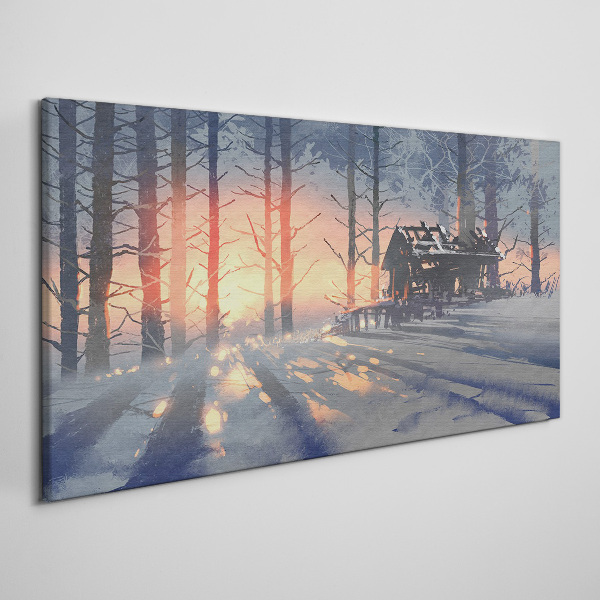 Tableau imprimé sur toile Matin d'hiver dans la forêt