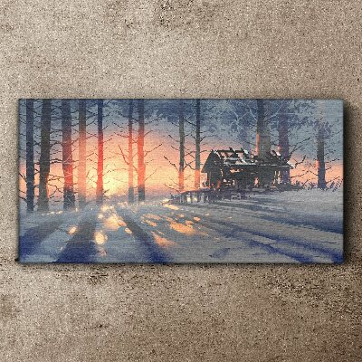 Tableau imprimé sur toile Matin d'hiver dans la forêt