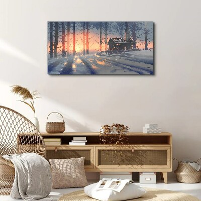 Tableau imprimé sur toile Matin d'hiver dans la forêt