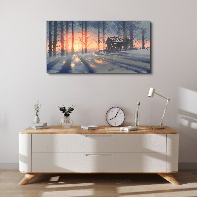 Tableau imprimé sur toile Matin d'hiver dans la forêt