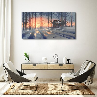 Tableau imprimé sur toile Matin d'hiver dans la forêt