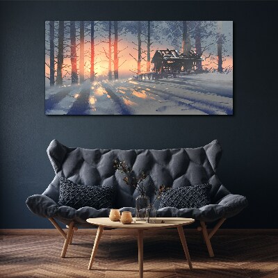 Tableau imprimé sur toile Matin d'hiver dans la forêt