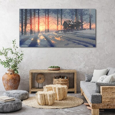 Tableau imprimé sur toile Matin d'hiver dans la forêt