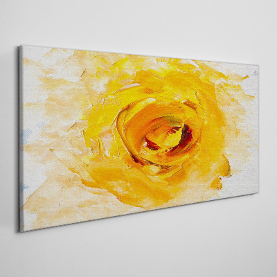 Tableau toile imprimée Rose jaune sur fond clair