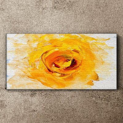 Tableau toile imprimée Rose jaune sur fond clair