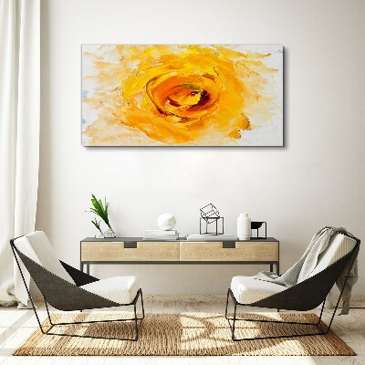 Tableau toile imprimée Rose jaune sur fond clair