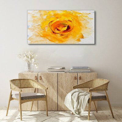 Tableau toile imprimée Rose jaune sur fond clair