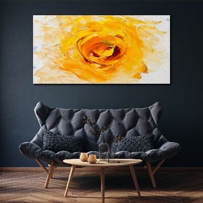 Tableau toile imprimée Rose jaune sur fond clair