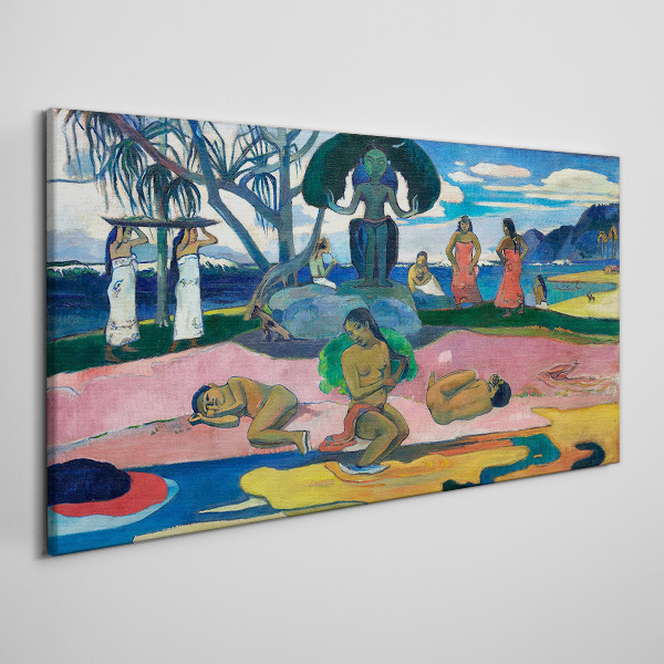 Tableau sur toile Scène tropicale avec personnages