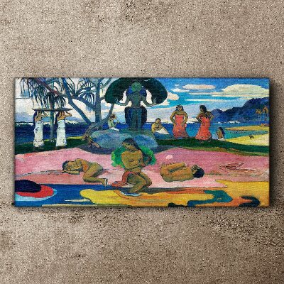 Tableau sur toile Scène tropicale avec personnages