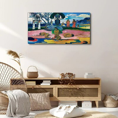 Tableau sur toile Scène tropicale avec personnages