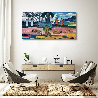 Tableau sur toile Scène tropicale avec personnages