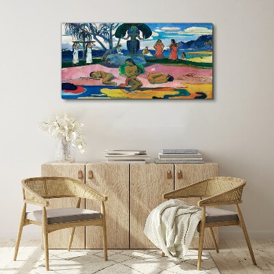 Tableau sur toile Scène tropicale avec personnages