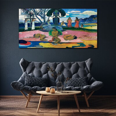 Tableau sur toile Scène tropicale avec personnages