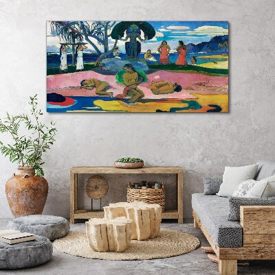 Tableau sur toile Scène tropicale avec personnages