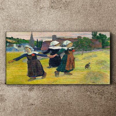 Tableau sur toile Danseuses à la campagne