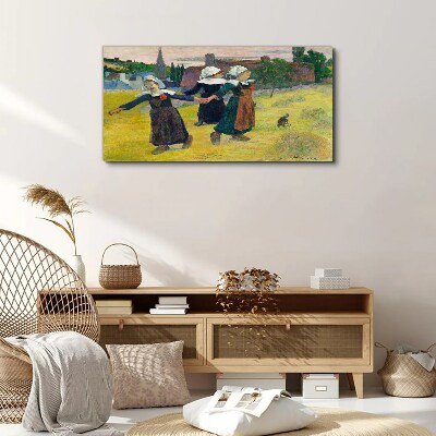 Tableau sur toile Danseuses à la campagne