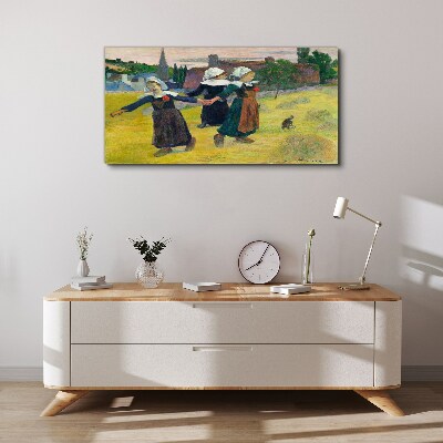 Tableau sur toile Danseuses à la campagne