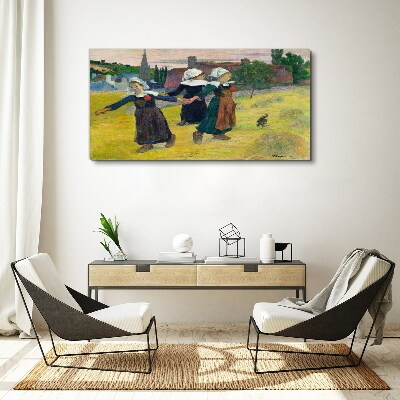 Tableau sur toile Danseuses à la campagne