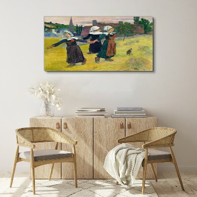 Tableau sur toile Danseuses à la campagne