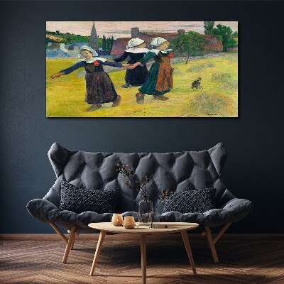 Tableau sur toile Danseuses à la campagne
