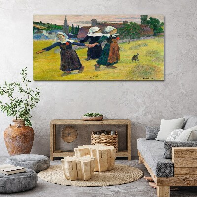 Tableau sur toile Danseuses à la campagne