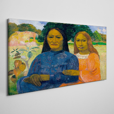 Tableau toile imprimée Mère et fille dans la nature
