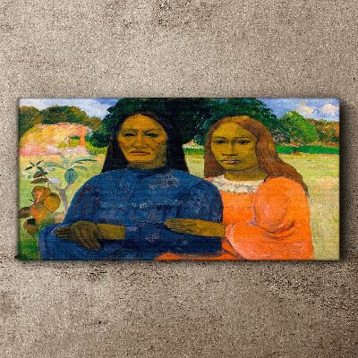 Tableau toile imprimée Mère et fille dans la nature