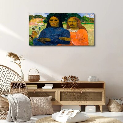 Tableau toile imprimée Mère et fille dans la nature