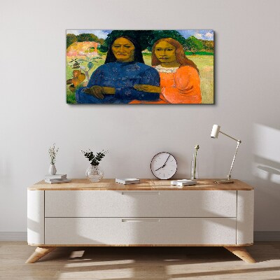 Tableau toile imprimée Mère et fille dans la nature