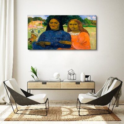 Tableau toile imprimée Mère et fille dans la nature